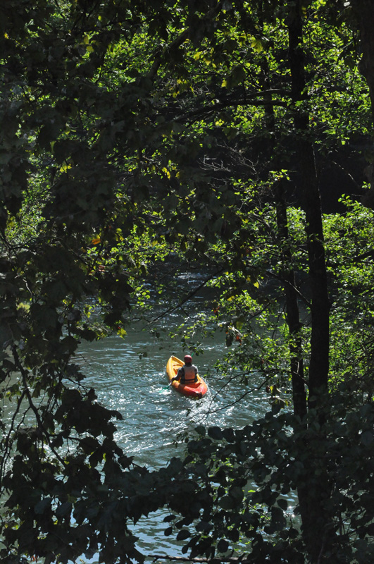 Kayakers on the river.